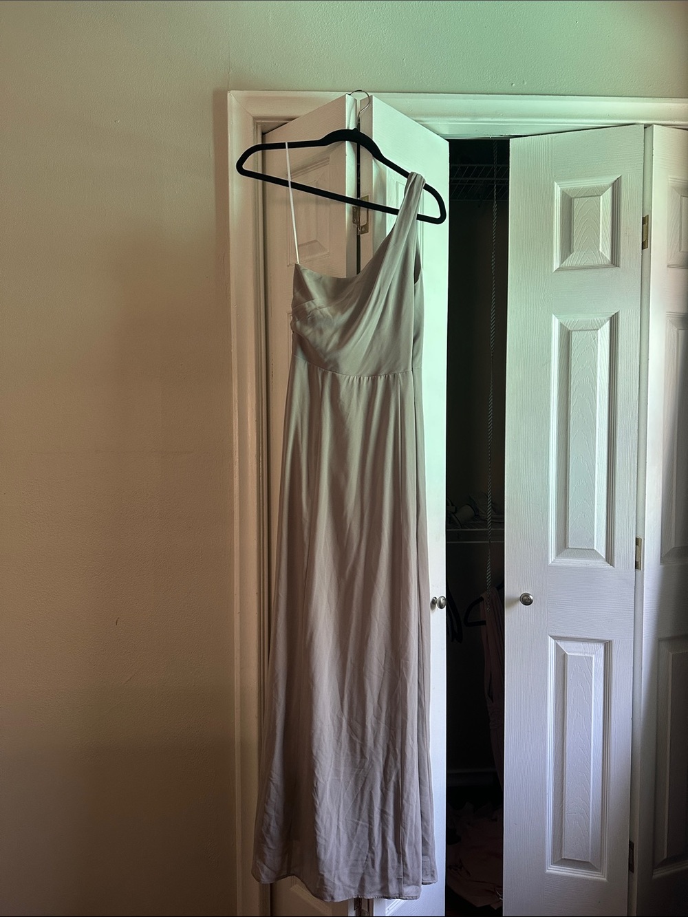 Show Me Your MuMu One-Shoulder Maxi Dress in Light Gray